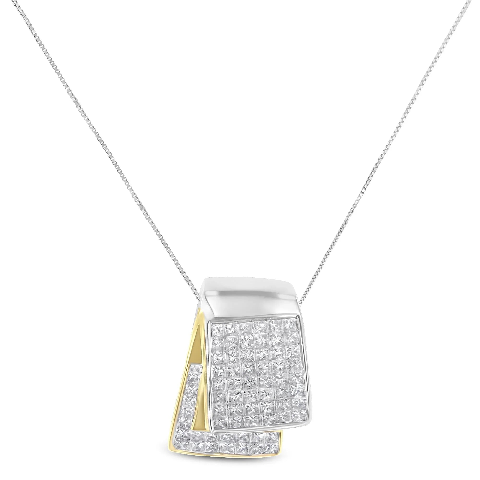 Diamond Fold Pendant  Necklace - Luxury Jewelry