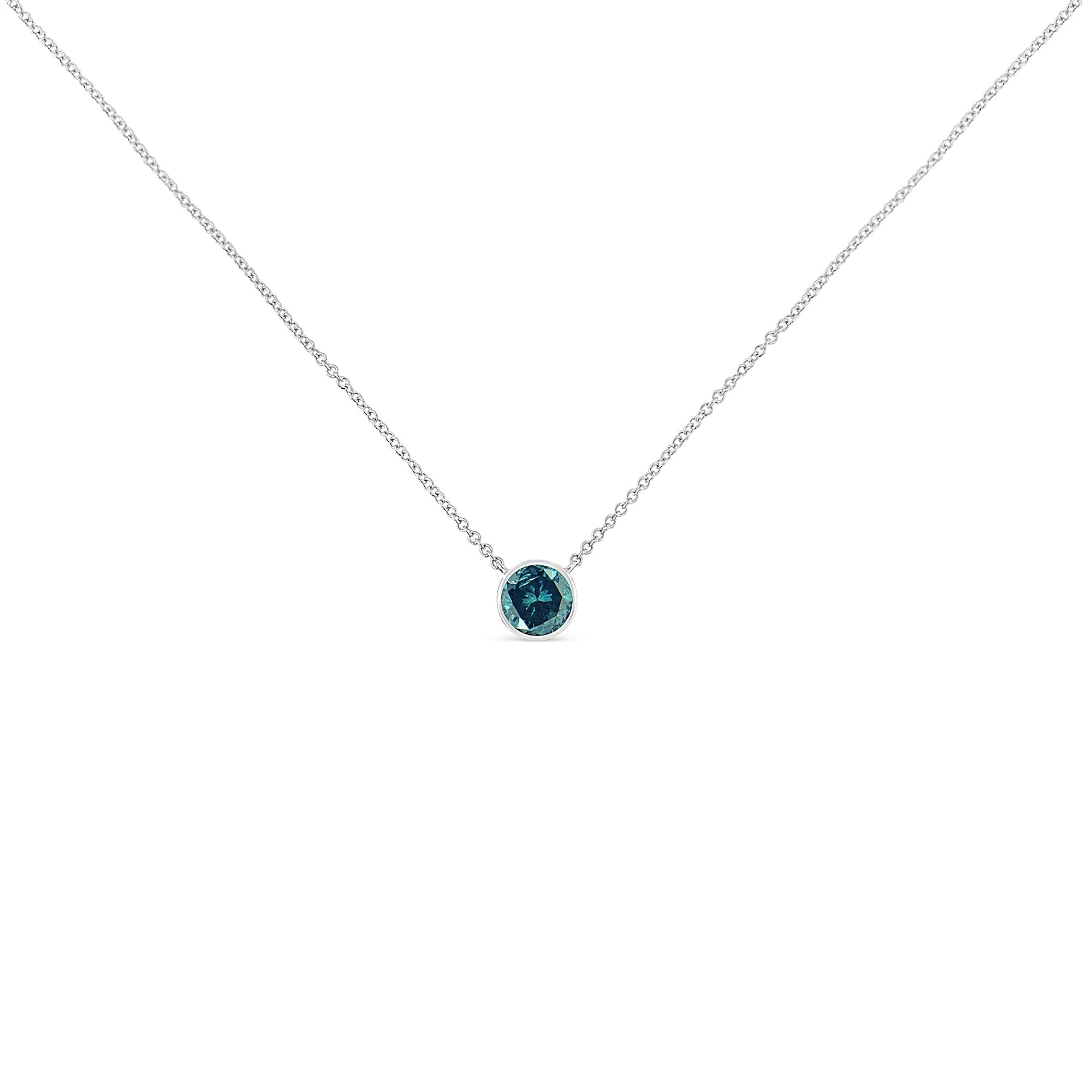 Sterling Silver Gemstone Bezel Set Solitaire Necklace - Luxury Jewelry