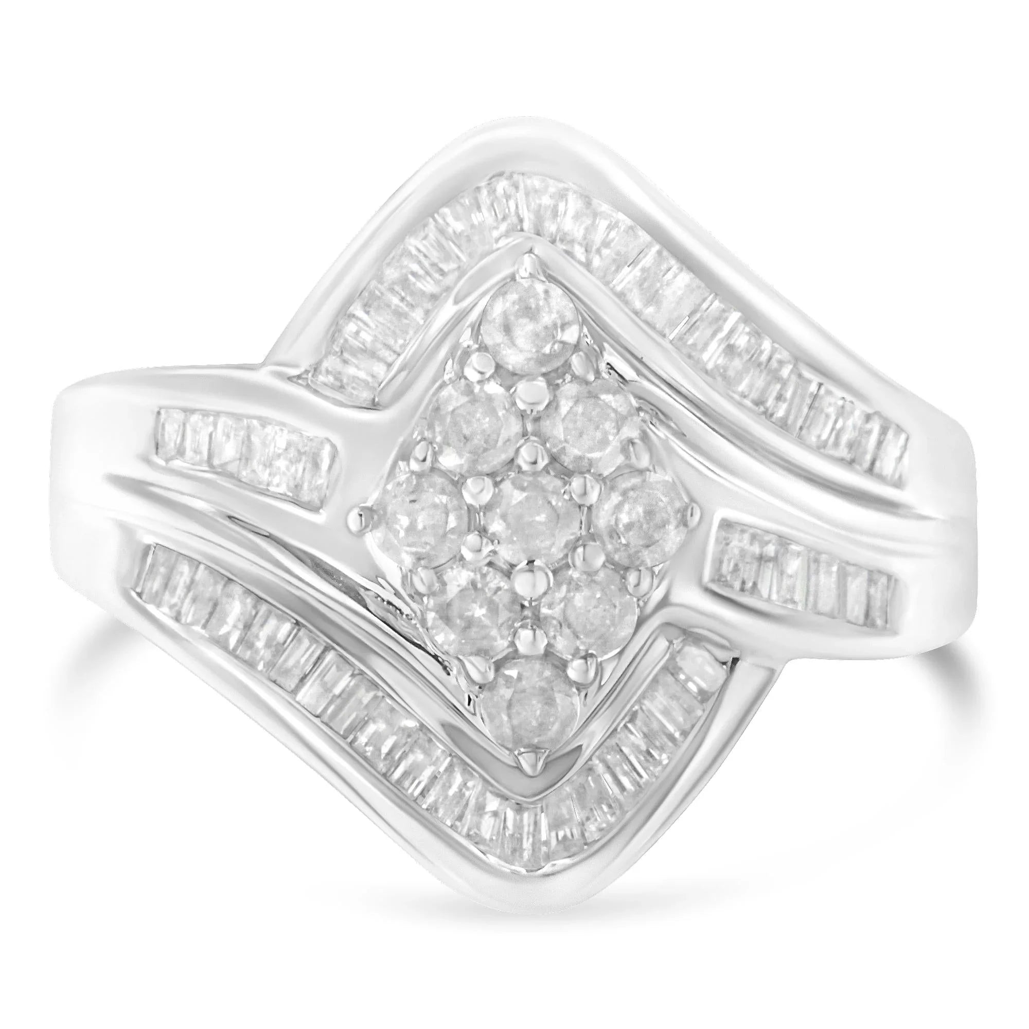Diamond Bypass Cluster Ring - Luxury Jewelry