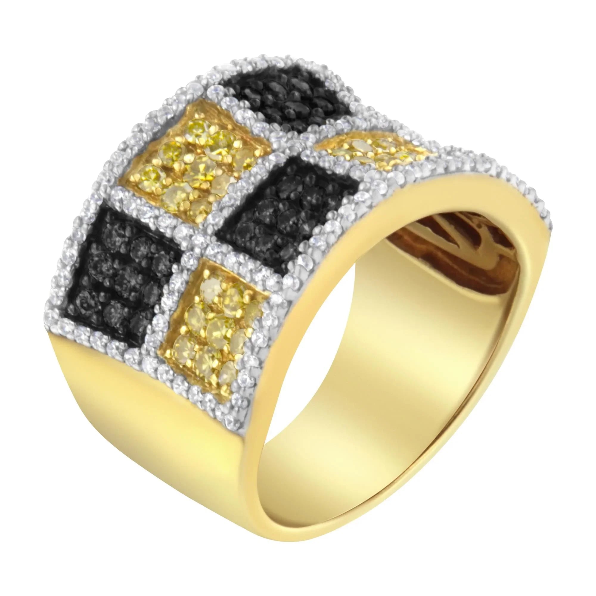 Yellow Gold Champagne & Yellow Diamond Band Ring - Luxury Jewelry