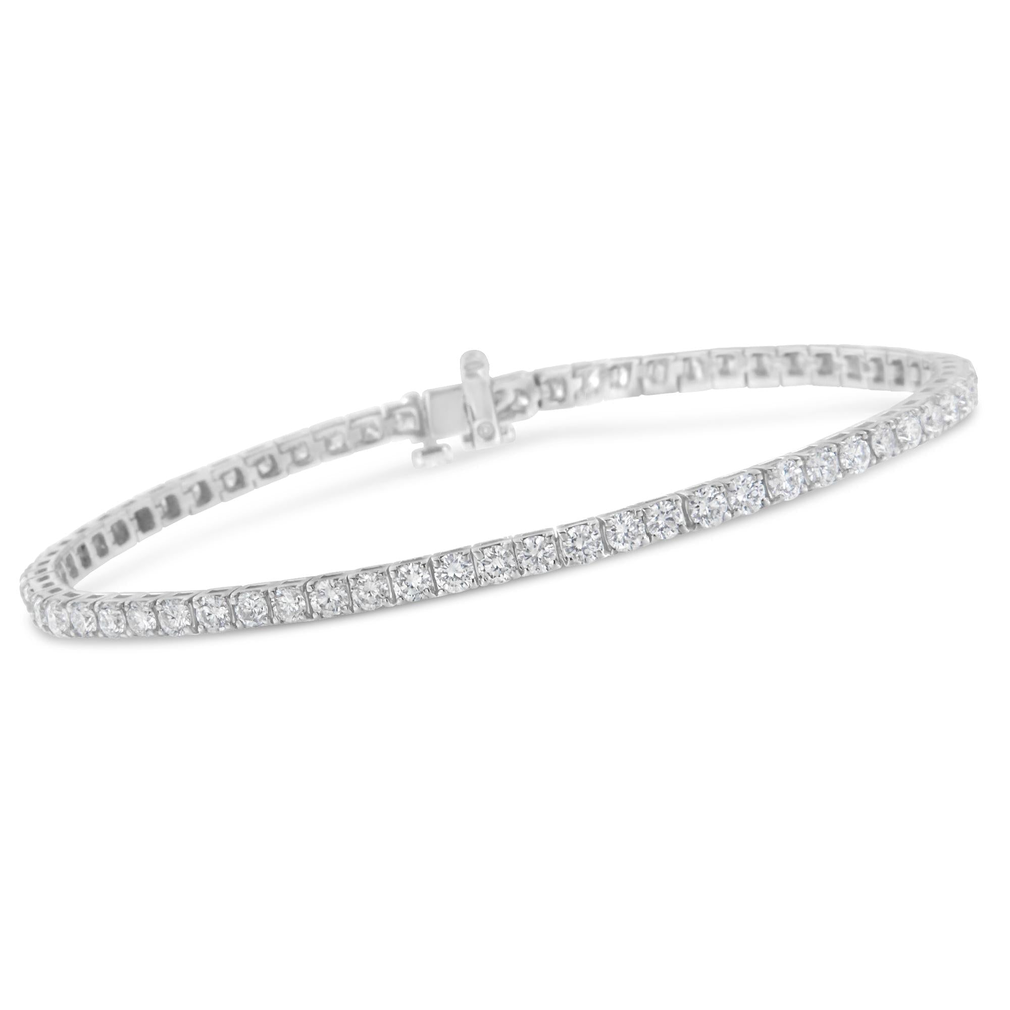 14K White Gold Classic Tennis Bracelet  - Luxury Jewelry