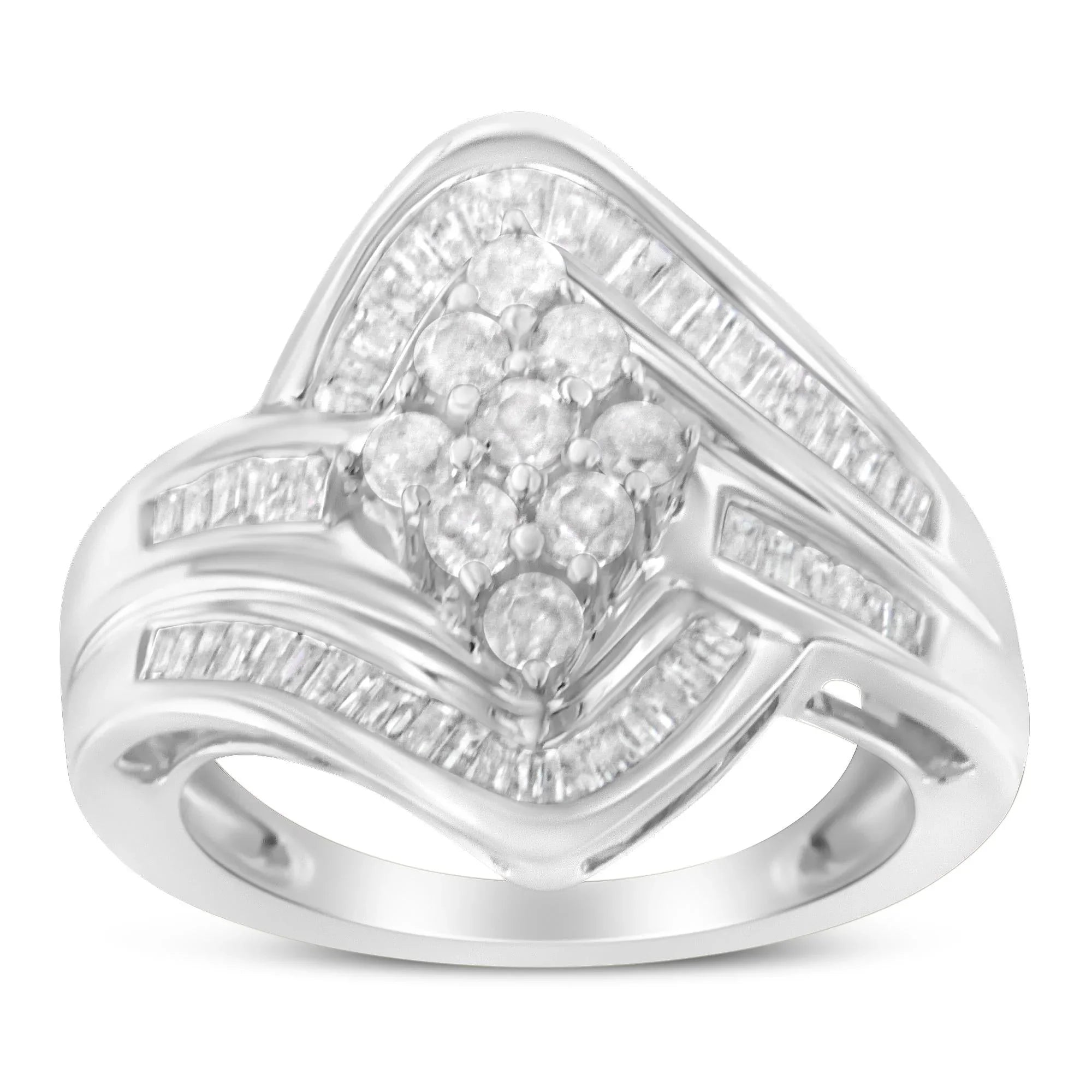 Diamond Bypass Cluster Ring - Luxury Jewelry