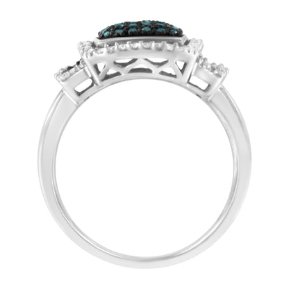 .925 Sterling Silver 1/3 Cttw Diamond Crisscross Bridal Set Ring (H-I, I1-I2)