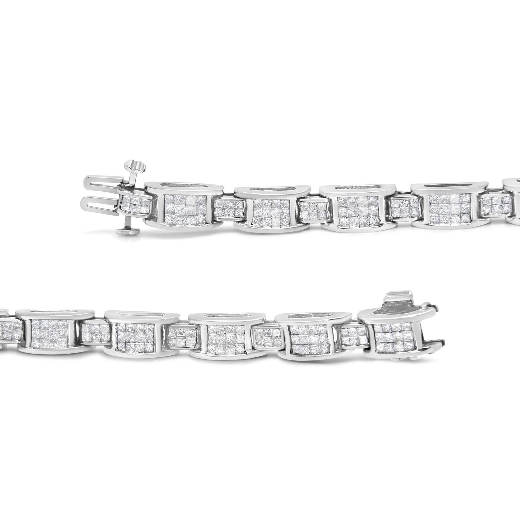 Princess Cut Diamond Invisible Set Tennis Bracelet - Luxury Jewelry