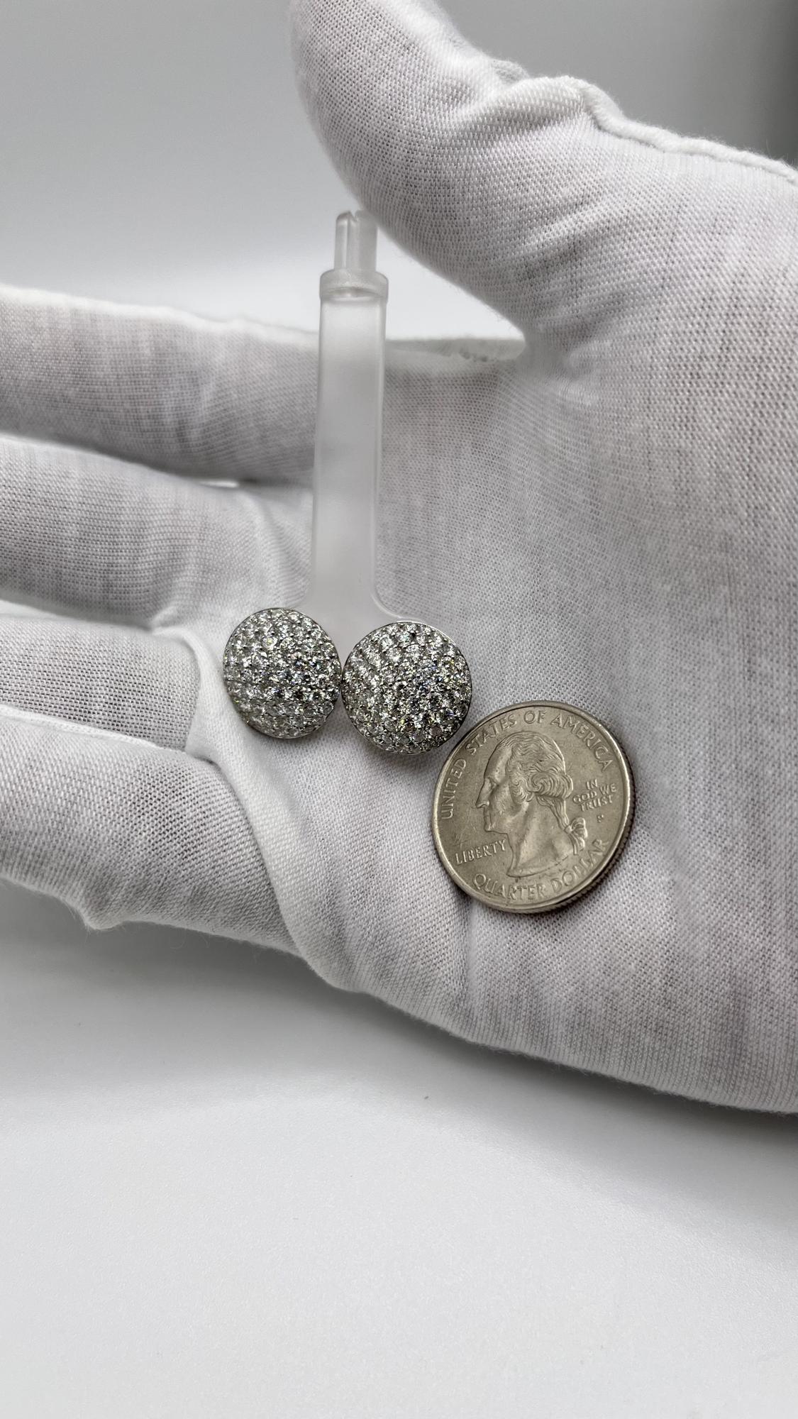 Diamond Cluster Disc Stud Earrings - Luxury Jewelry