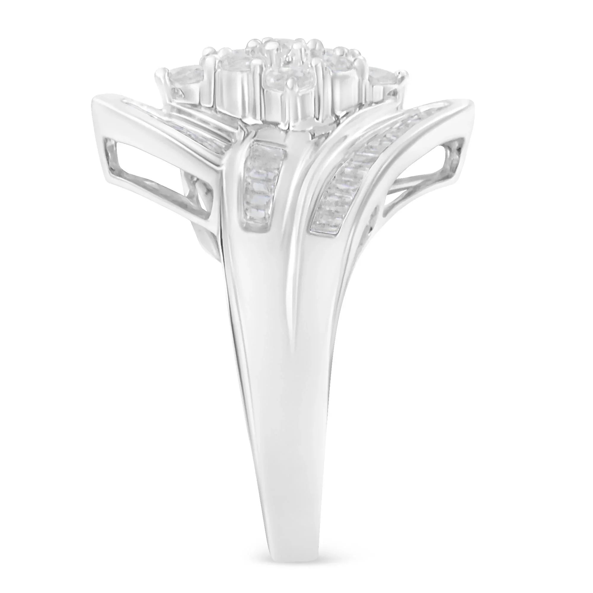 Diamond Bypass Cluster Ring - Luxury Jewelry