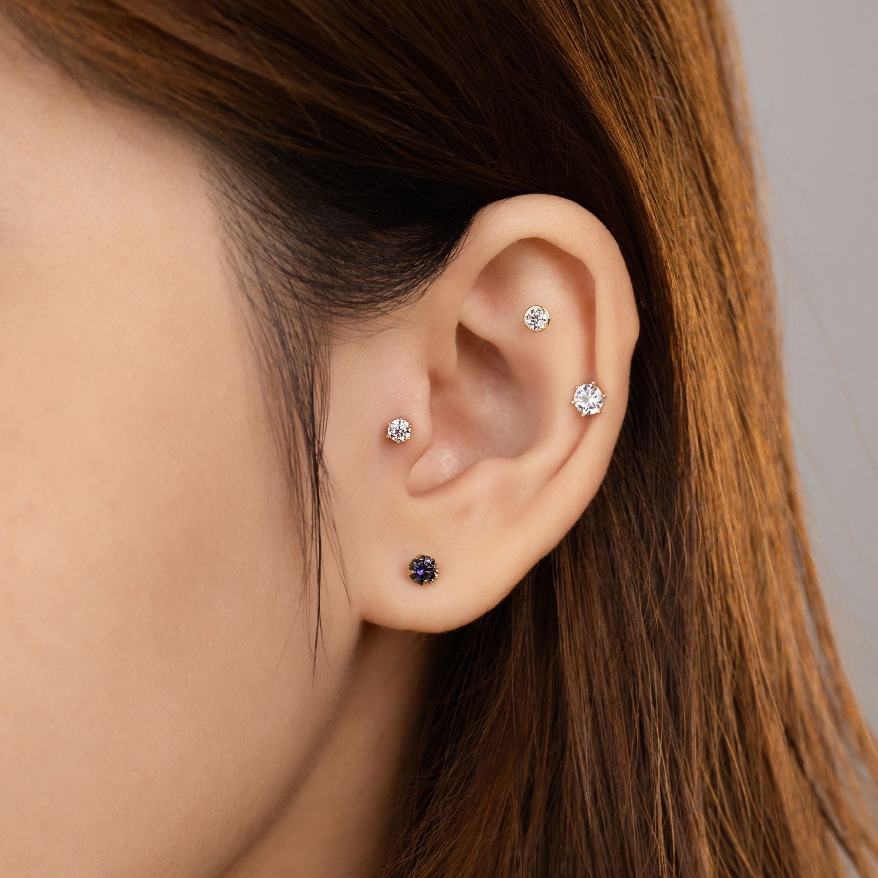 14K (58.5%) SOLID GOLD 6 PRONG PIERCING