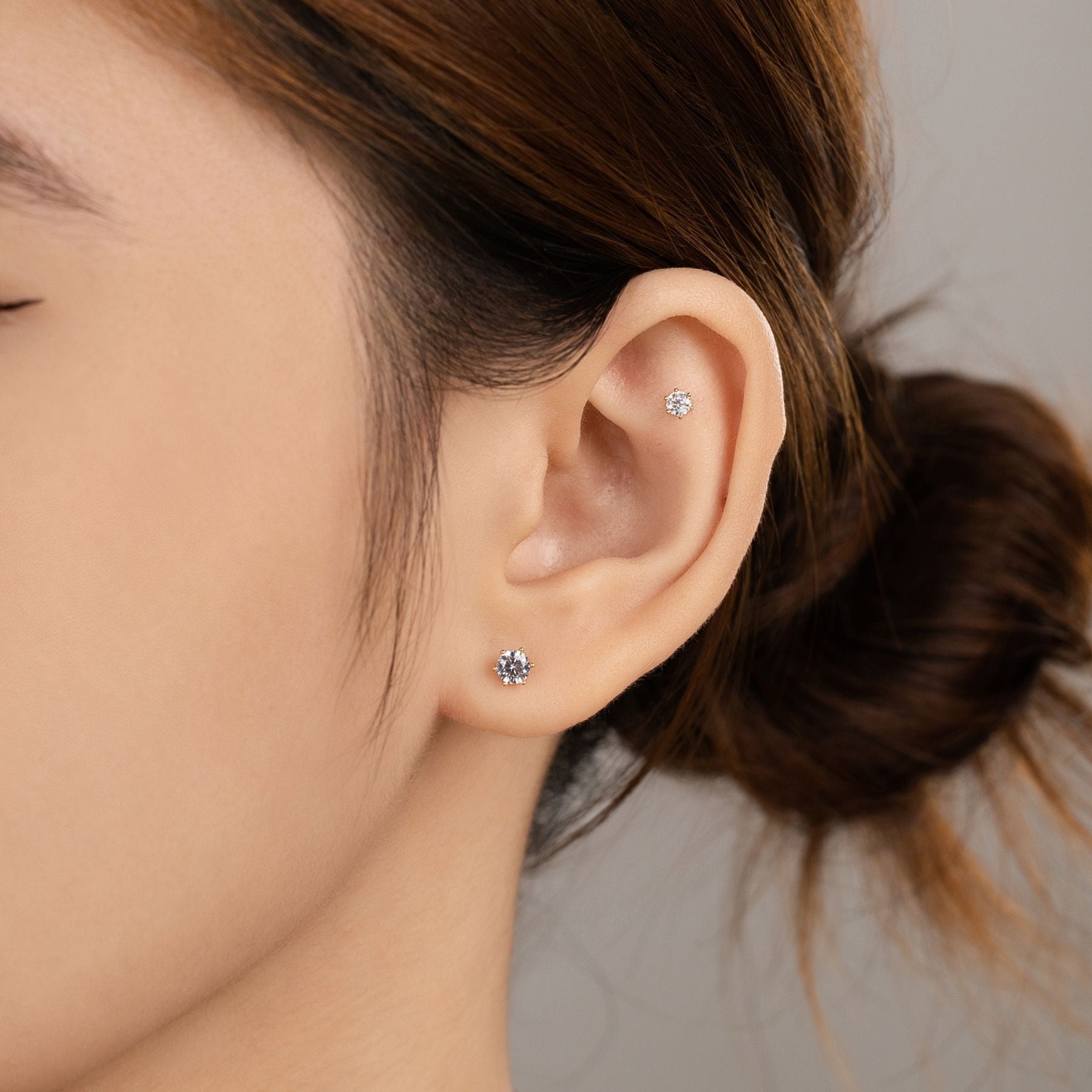 14K (58.5%) SOLID GOLD 6 PRONG PIERCING
