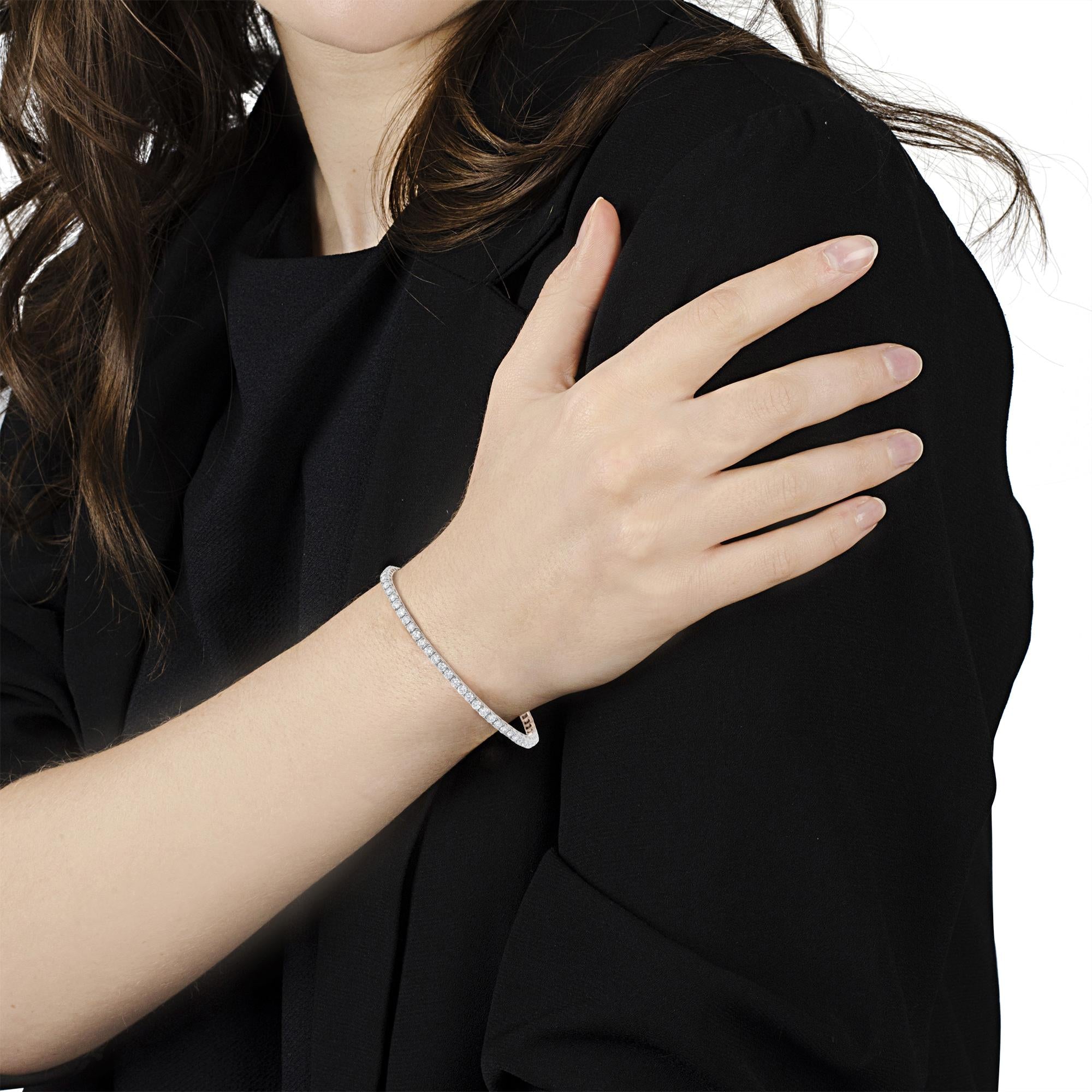 14K White Gold Classic Tennis Bracelet  - Luxury Jewelry