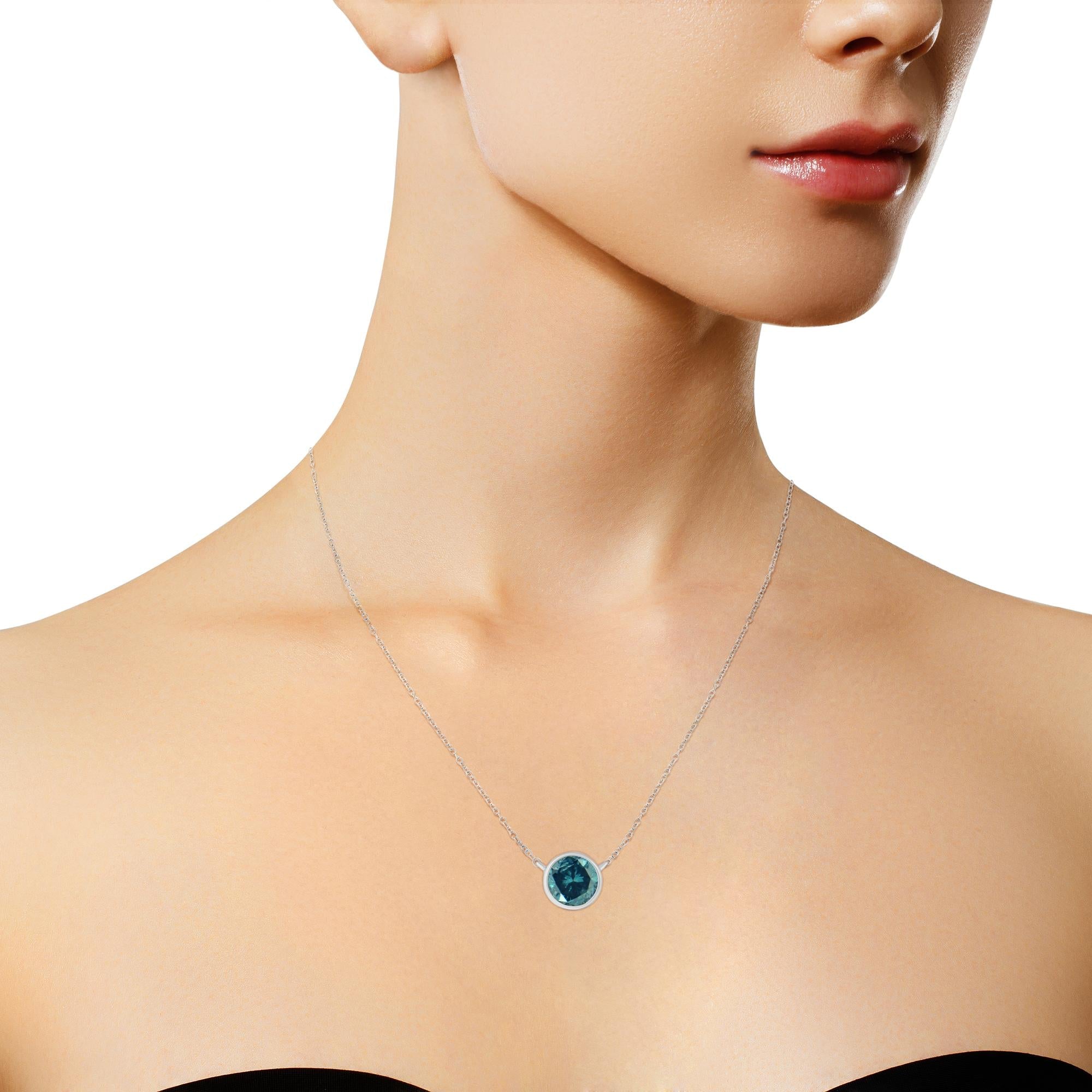 Sterling Silver Gemstone Bezel Set Solitaire Necklace - Luxury Jewelry