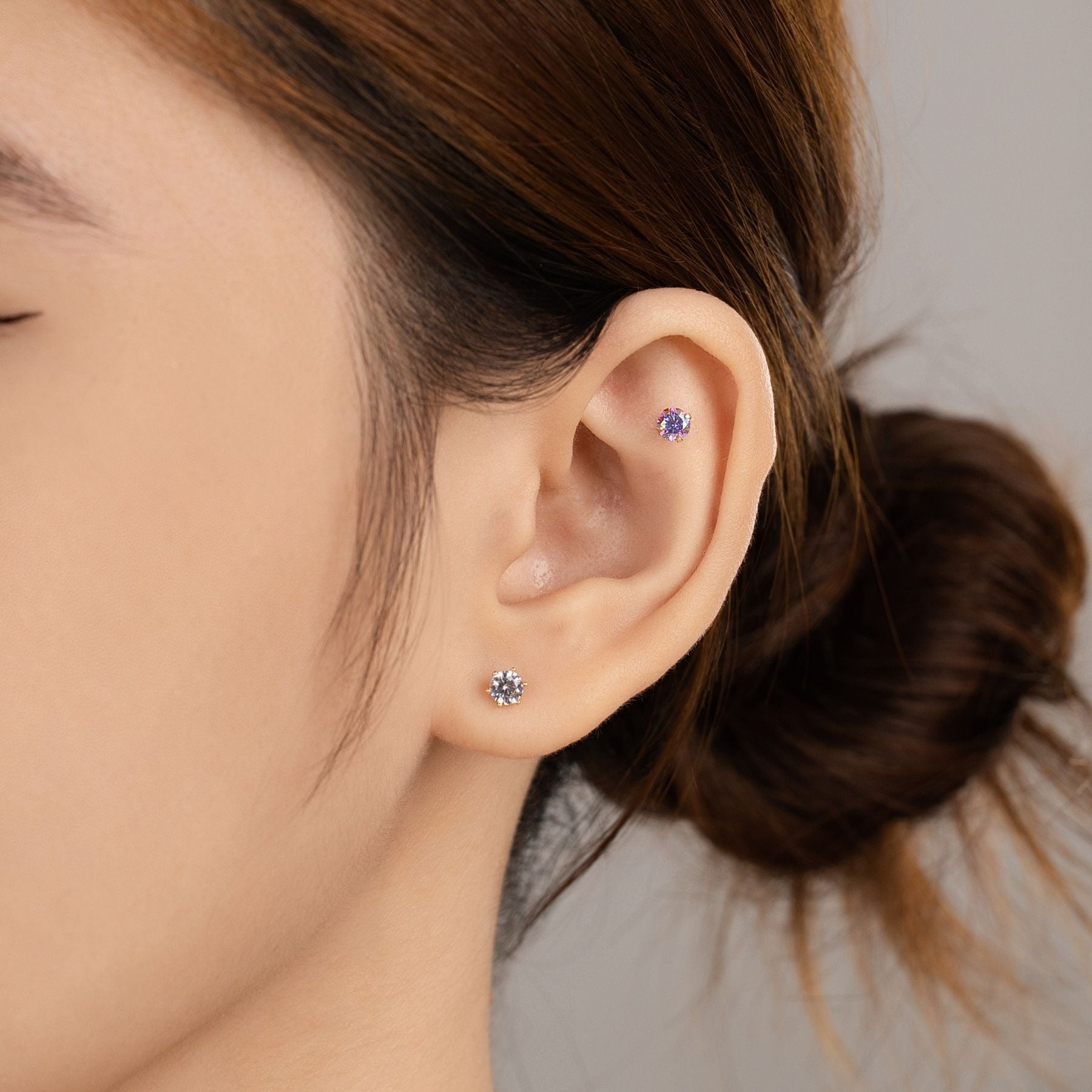 14K (58.5%) SOLID GOLD 6 PRONG PIERCING