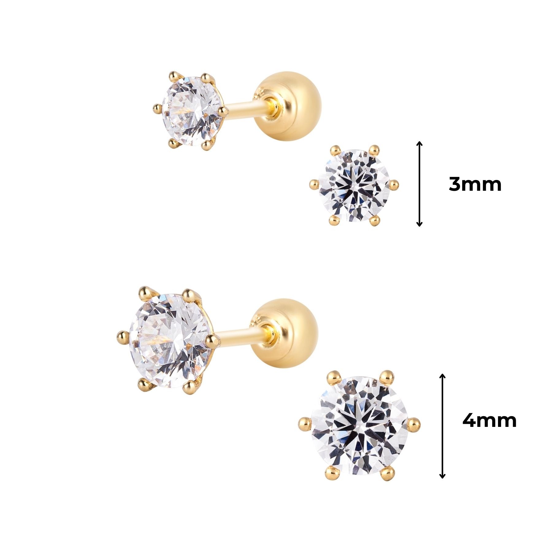 14K (58.5%) SOLID GOLD 6 PRONG PIERCING