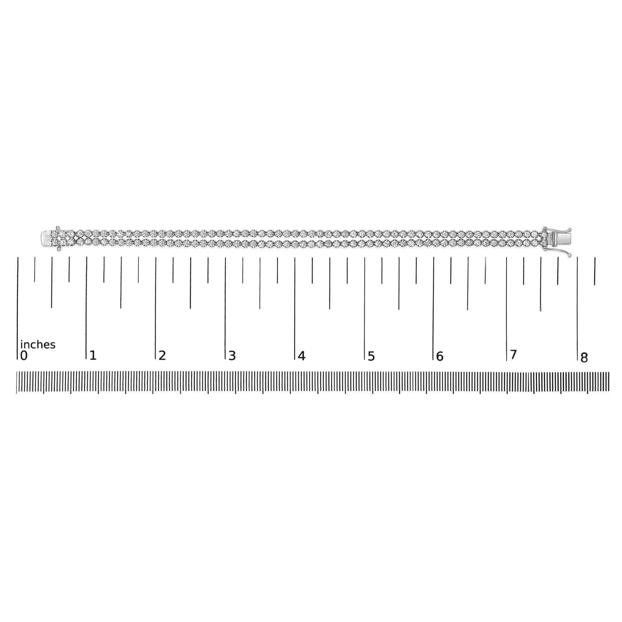 18K White Gold 5 3/5 Cttw Natural Diamond Double Row Link Tennis Bracelet (G-H Color, VS1-VS2 Clarity) - 7" Inches