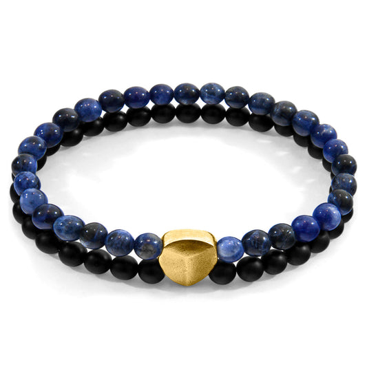 Blue Sodalite Iguazu Bracelet – 9ct Yellow Gold & Natural Stone Beads