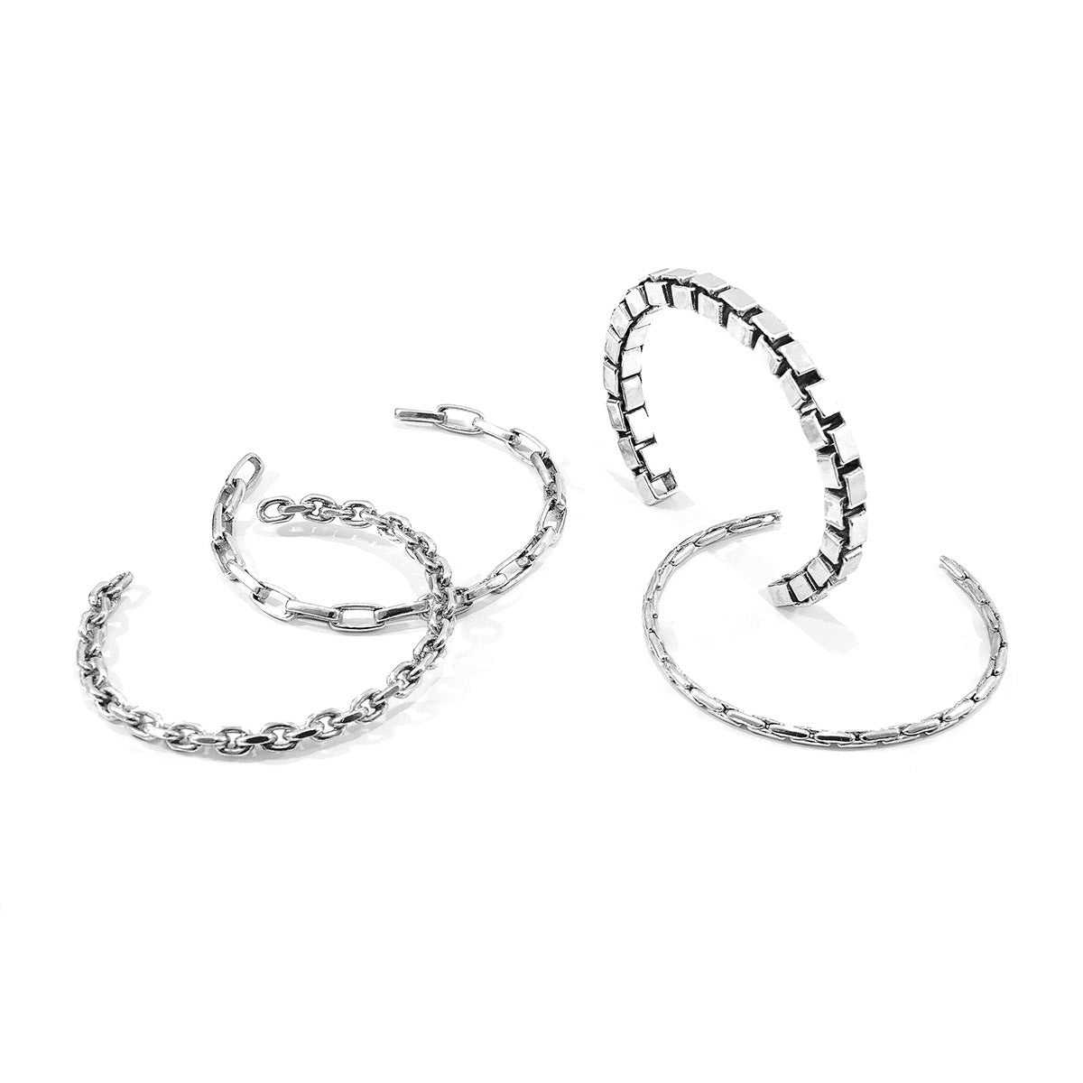 Lateen Sail Silver Chain Bangle – Nautical-Inspired Sterling Silver Design