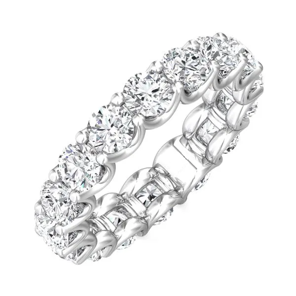 4.00 CTW AGI Certified Lab-Grown Diamond Eternity Band Ring in U-Prong Setting | G/vs Clarity | Choice of 14K White or Y