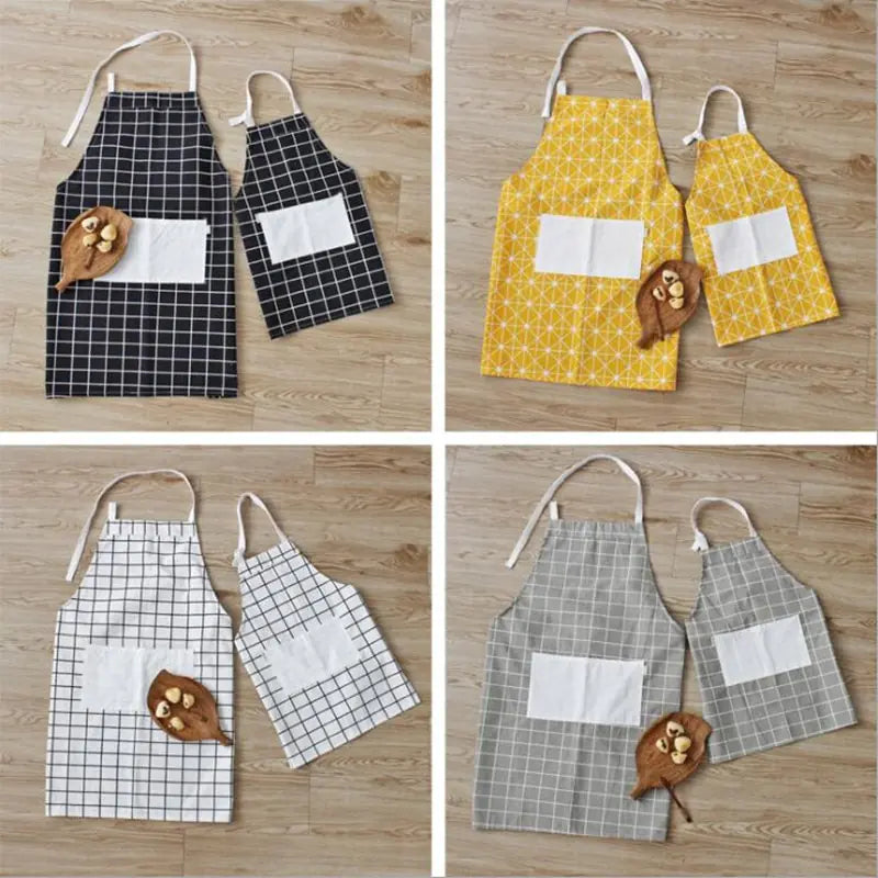 Parent-child Adjustable Cotton Linen Apron