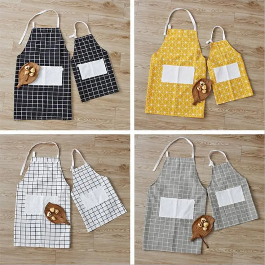 Parent-child Adjustable Cotton Linen Apron