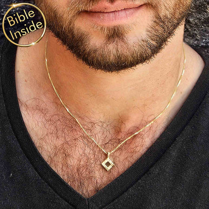 Nano Bible Jewelry – Lightning Pendant with Engraved Bible, Faith-Inspired