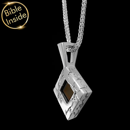 Nano Bible Jewelry – Lightning Pendant with Engraved Bible, Faith-Inspired