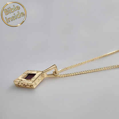 Nano Bible Jewelry – Lightning Pendant with Engraved Bible, Faith-Inspired