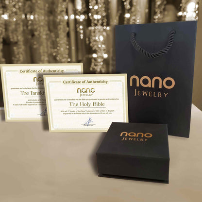 Nano Bible Jewelry – Lightning Pendant with Engraved Bible, Faith-Inspired