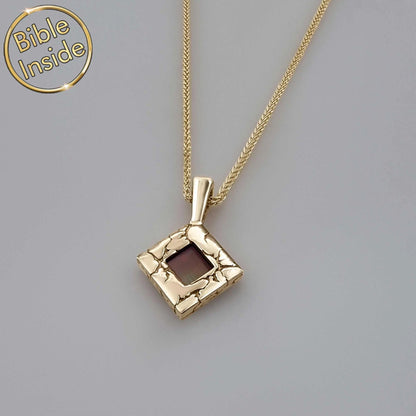 Nano Bible Jewelry – Lightning Pendant with Engraved Bible, Faith-Inspired