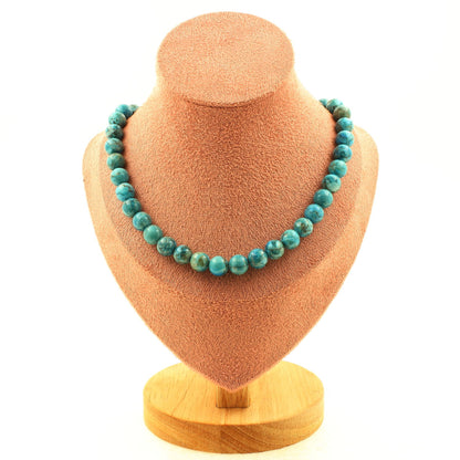 8mm South African Turquoise Bead Necklace, 45cm, Custom Length, Unisex