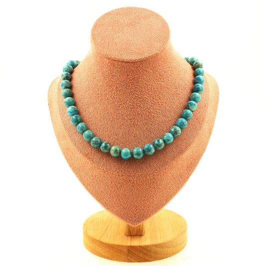 8mm South African Turquoise Bead Necklace, 45cm, Custom Length, Unisex