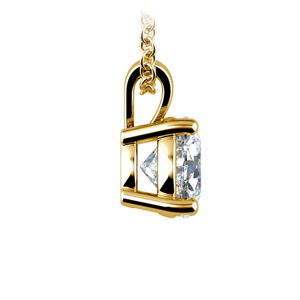 AGI Certified 2.00 CTW Prong Set Round Lab Grown Solitaire Diamond Pendant (G-Vs) in 14K White or Yellow Gold