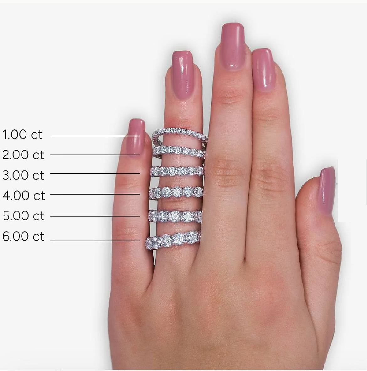 4.00 CTW AGI Certified Lab-Grown Diamond Eternity Band Ring in U-Prong Setting | G/vs Clarity | Choice of 14K White or Y