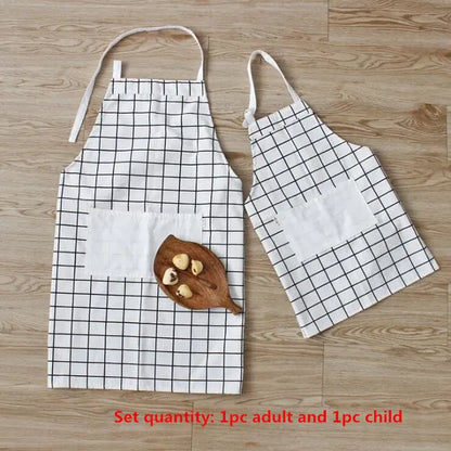 Parent-child Adjustable Cotton Linen Apron