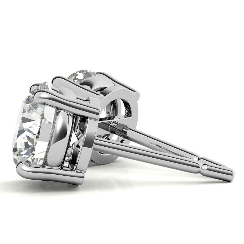 2.50 CTW AGI Certified Lab Grown Diamond (G-Vs Clarity) Stud Earrings in 14K White or Yellow Gold