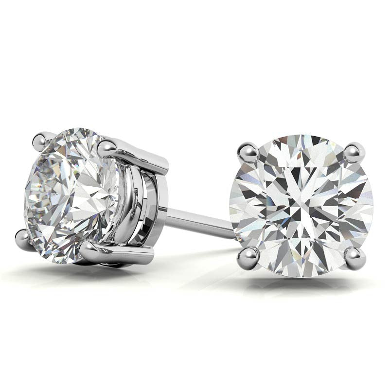 2.50 CTW AGI Certified Lab Grown Diamond (G-Vs Clarity) Stud Earrings in 14K White or Yellow Gold